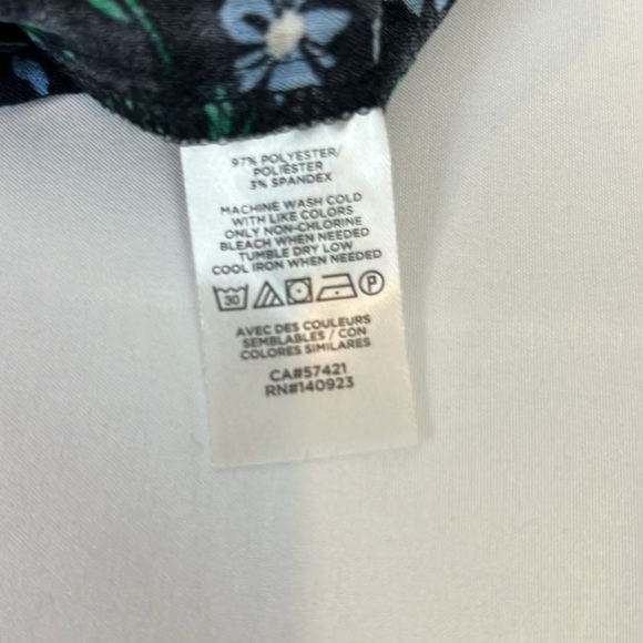 Loft New Women’s XL Floral Ruffles Tie V-Neck Long Sleeve Blouse - Picture 7 of 9